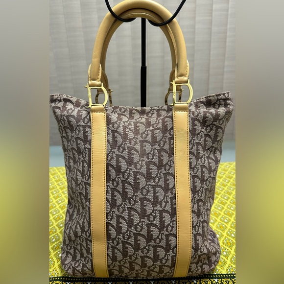 CHRISTIAN DIOR VINTAGE MONOGRAM TOTE BAG - Picture 1 of 15